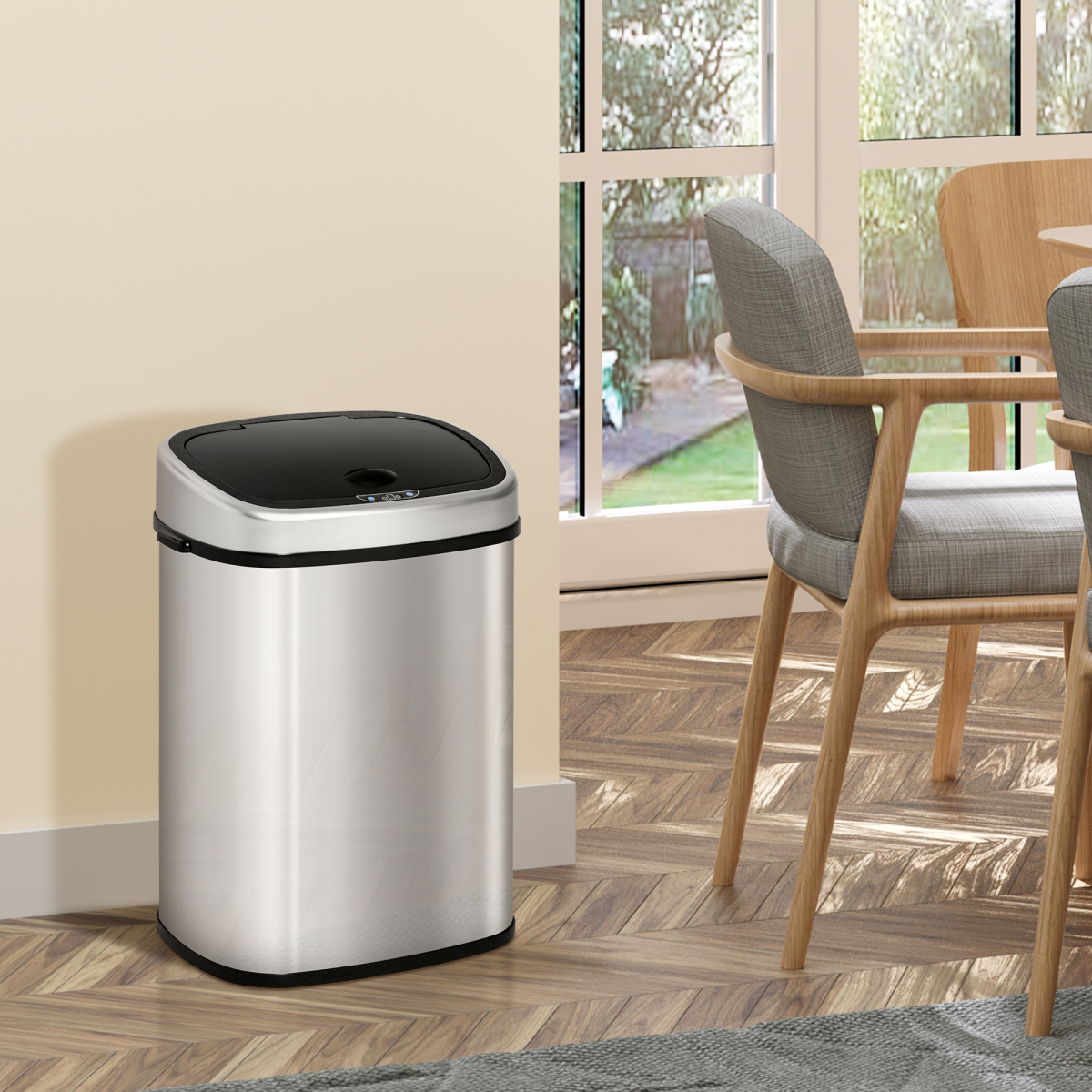 Sensor Bin  58L ABS Plastic and Mirror Stainless Steel