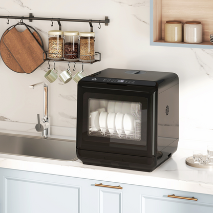 Compact Dishwasher: Dual Supply, 6 Programs, 70°C Sanitization