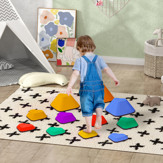 AIYAPLAY 11PC Colorful Non-Slip Stackable Stepping Stones