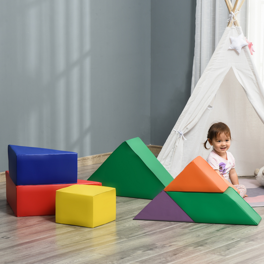 Colorful 7-Piece Soft Foam Puzzle Blocks Set