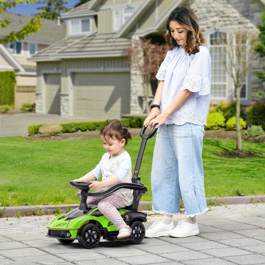 Lamborghini Essenza SCV12 2-in-1 Toddler Push Car & Ride-On - Green