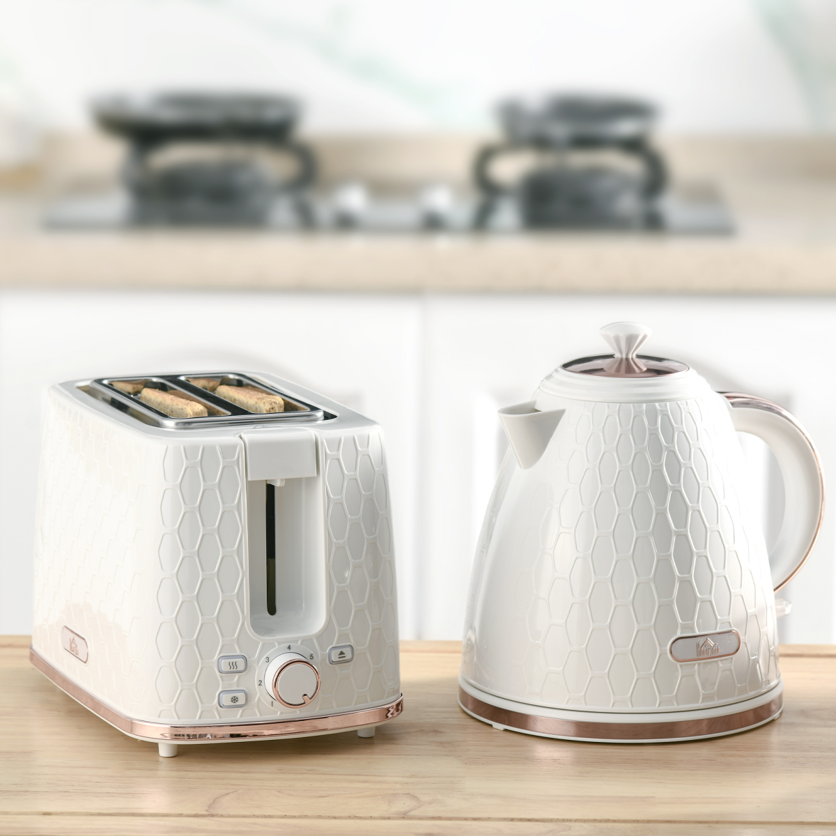 Stylish Kettle & Toaster Combo: 1.7L Rapid Boil & 2-Slice Perfection