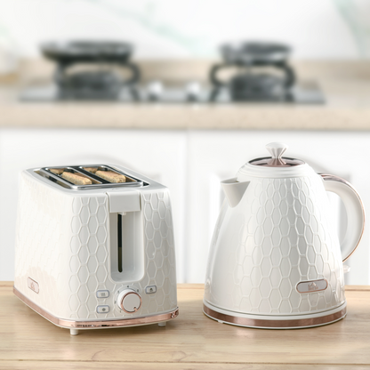 Stylish Kettle & Toaster Combo: 1.7L Rapid Boil & 2-Slice Perfection