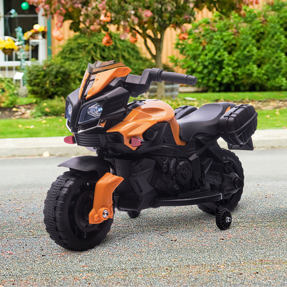 Thrilling Orange 6V Electric Motorcycle Ride-On for Toddlers