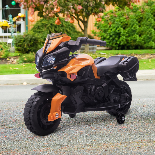 Thrilling Orange 6V Electric Motorcycle Ride-On for Toddlers