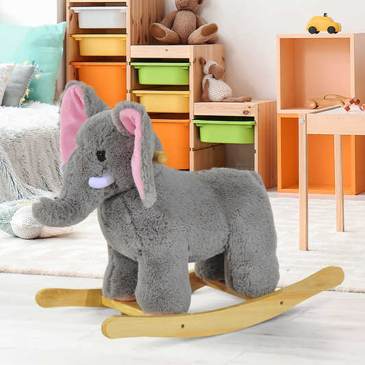 Elephant Rocker: Plush Adventure with Nursery Rhymes