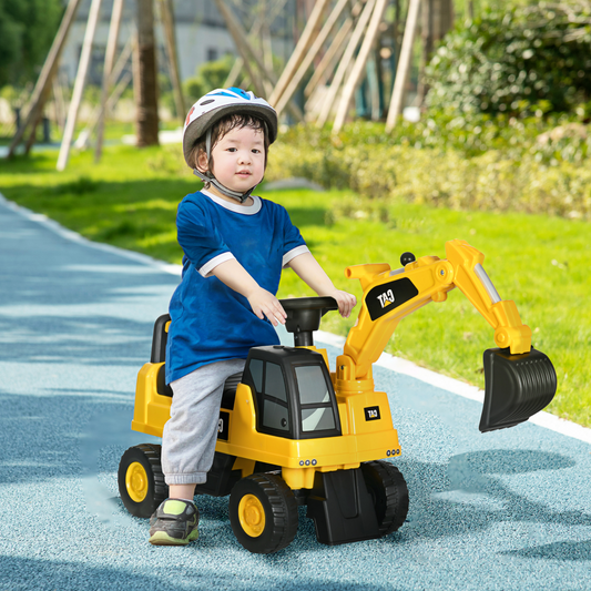 CAT Licensed Kids Ride-On Digger with Controllable Shovel - Age 1-3