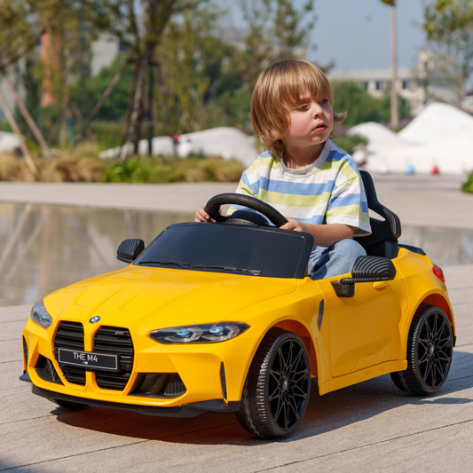 AIYAPLAY 12V BMW M4 Licensed Kids Electric Car w/ Remote, Suspension