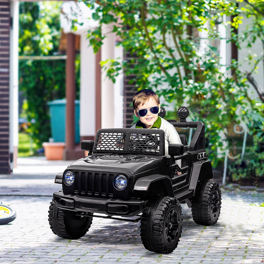 Ultimate 12V Kids Off-Road Electric Ride On Car with Remote Control - Black