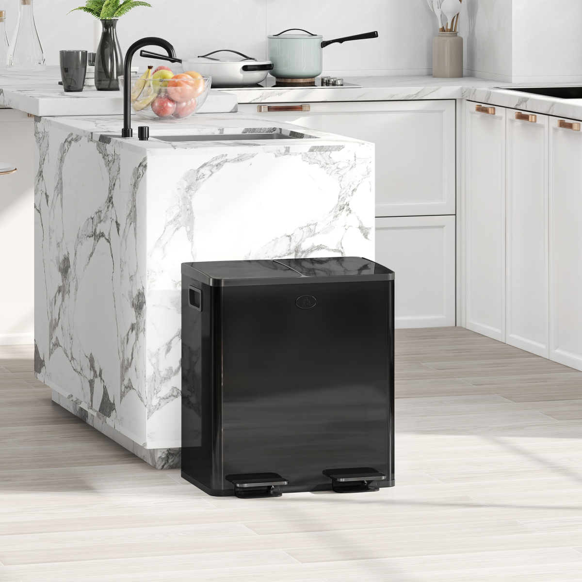 Dual 20L Kitchen Pedal Bin - Smart Recycling & Waste Solution!