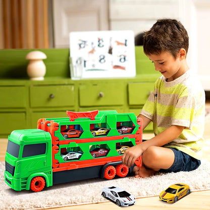 Expandable 1.65M Truck 6X Race Cars Toy for Boys Age 3+