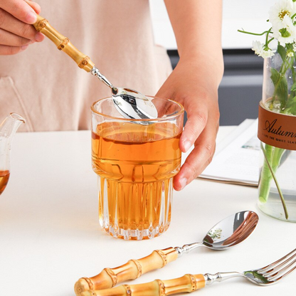 Arashiyama Natural Bamboo Stainless Steel Cutlery Set