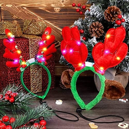 3 Pieces Light up Pet Christmas Headbands LED