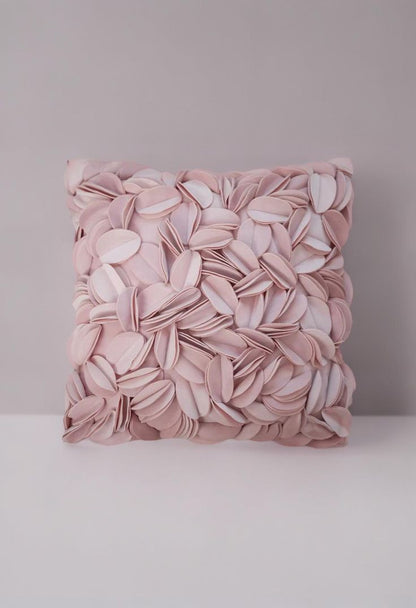 Handmade French Romantic Luxury Flower Petal Cushion Cover - Ivory, Blush, Teal & Copper