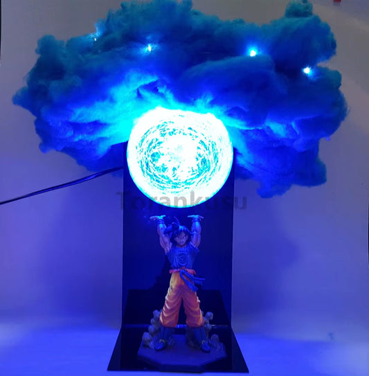 Dragon Ball Anime Son Goku Spirit Bomb with Cloud Lamp Led Bulb Action Figures