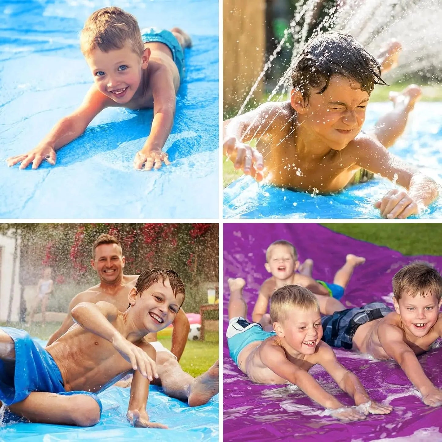 33 FT Extra Long Double Lawn Water Slide for Kids & Adults