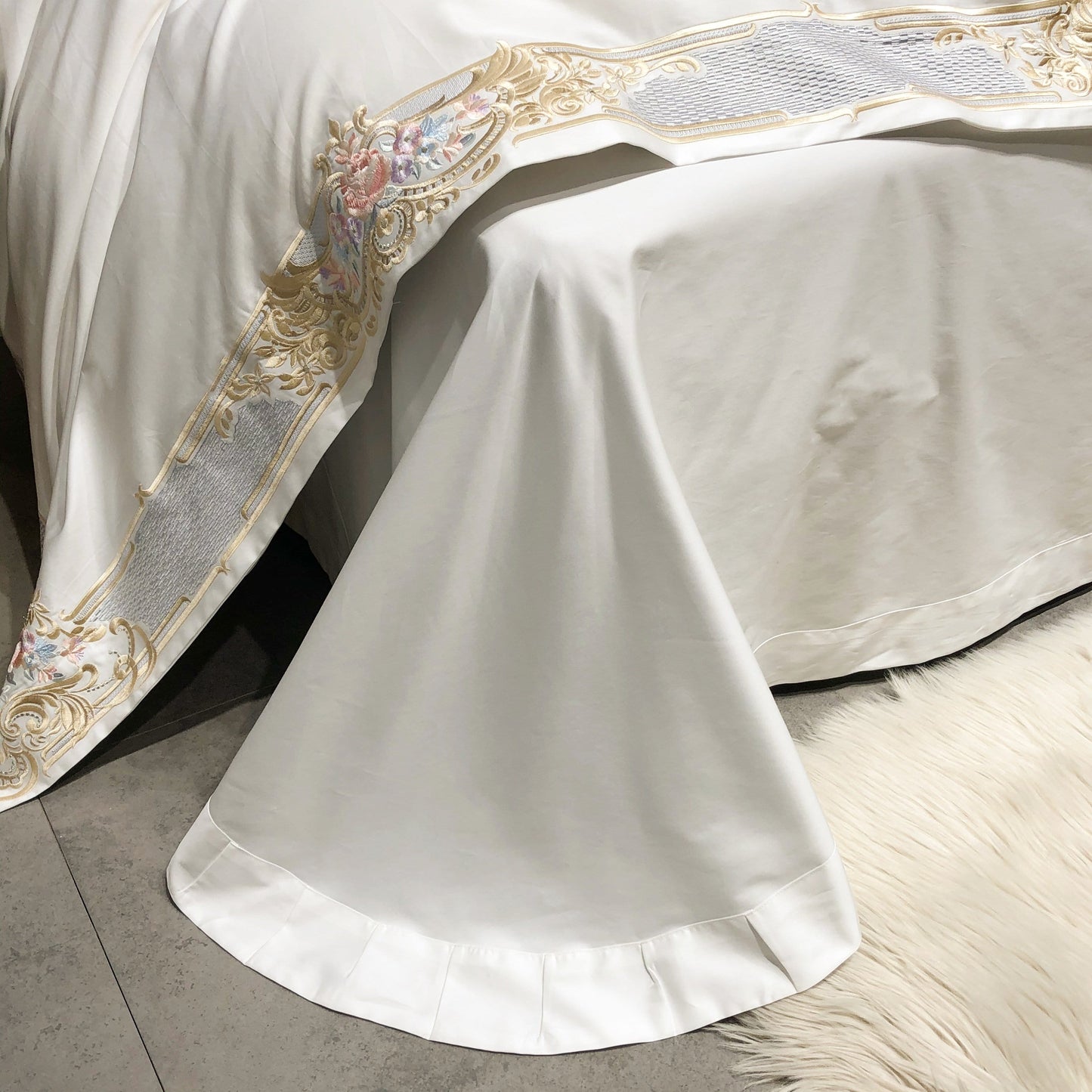 Prarie White Duvet Cover Set (Long-staple Sateen Cotton)