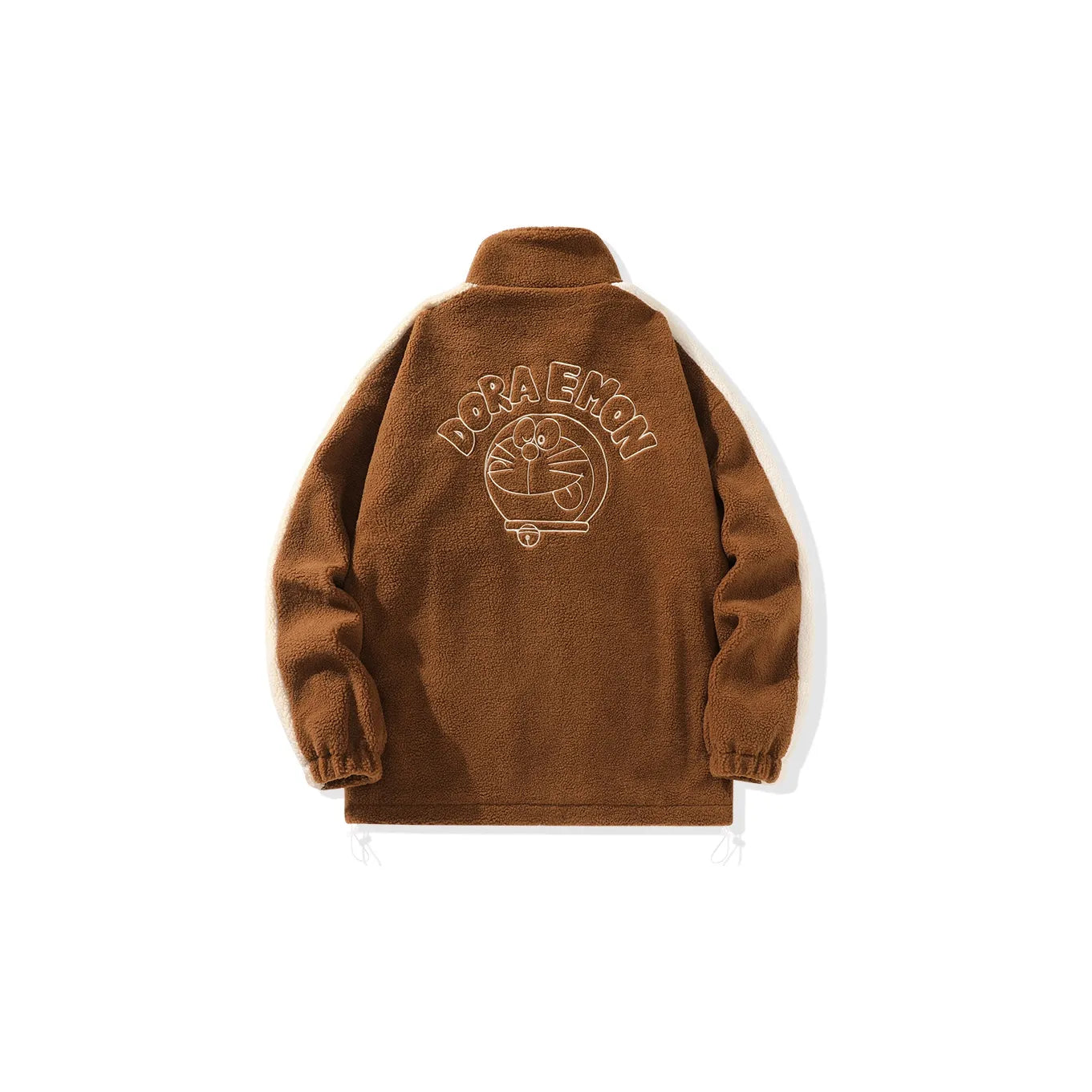 Doraemon© - Sherpa Fleece Robot Cat Embroidery - Utility Pocket Design - Fleece-Lined Thickened Jacket