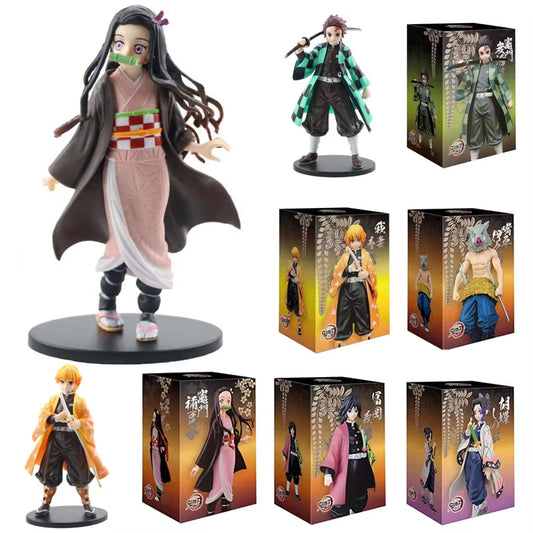 Demon Slayer: Kimetsu No Yaiba PVC Action Figures - Collectible Kamado Tanjirou, Agatsuma Zenitsu & Nezuko Warrior Models