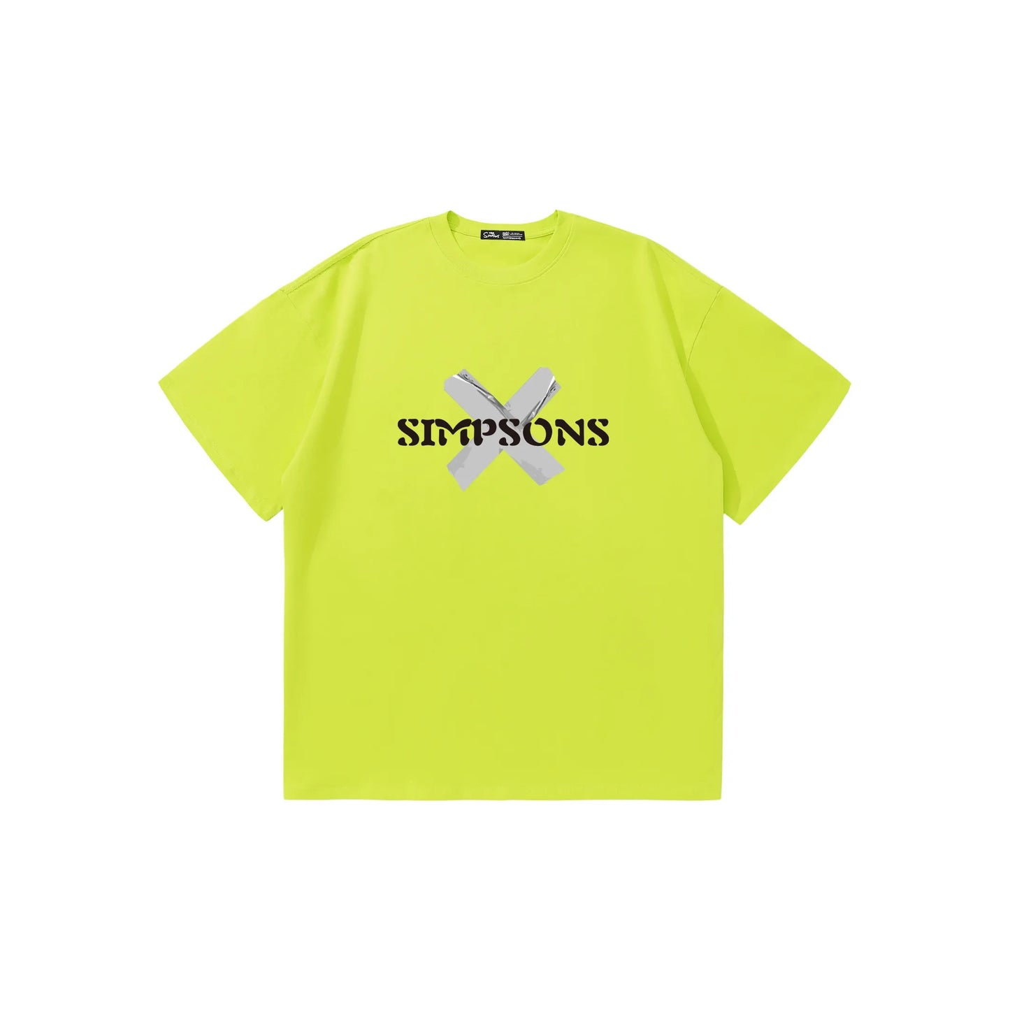 The Simpsons© - Fun Tape Symbols -  3D Letter Print Cartoon - Loose-Fit   Short-Sleeve T-Shirt