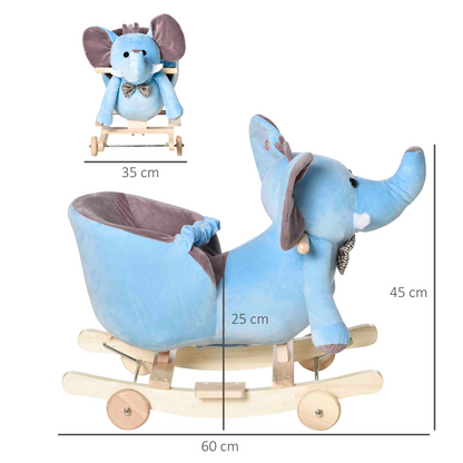 2-in-1 Rocking Horse Elephant with Music for Kids