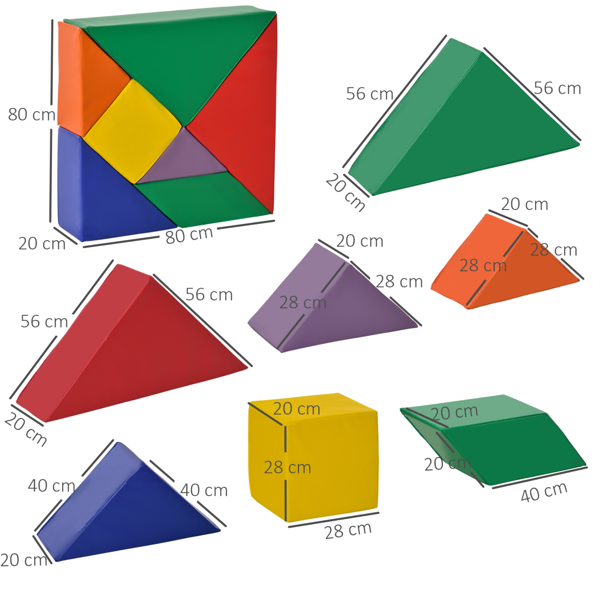 Colorful 7-Piece Soft Foam Puzzle Blocks Set