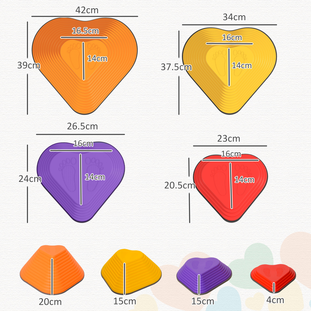 AIYAPLAY 11PC Colorful Non-Slip Stackable Stepping Stones