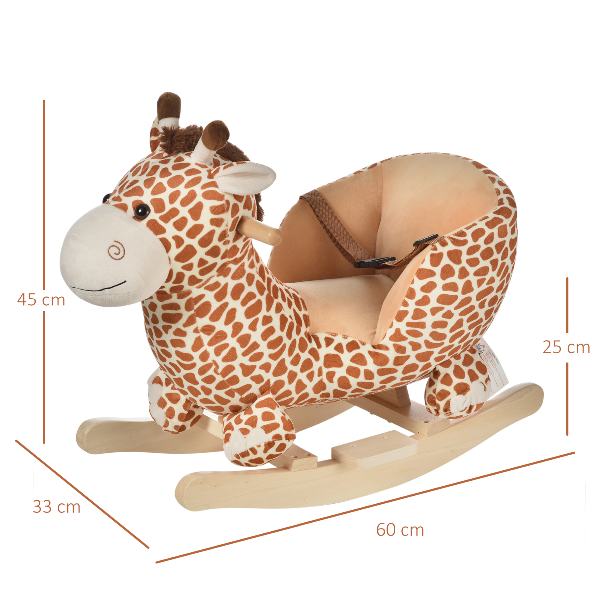 Plush Giraffe Rocking Horse with 32 Songs
