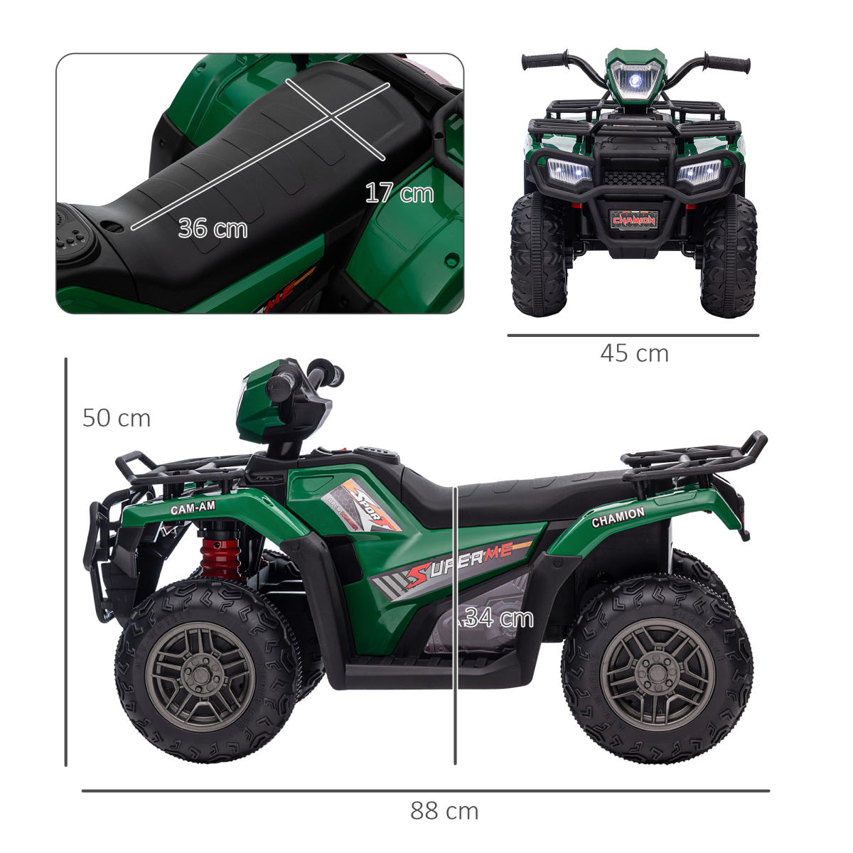 Kids Electric Quad Bike - 12V Adventure with LED Lights & Music!