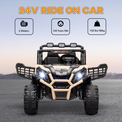 AIYAPLAY 2 Seater 24V Kids Electric Car w/ Remote Control