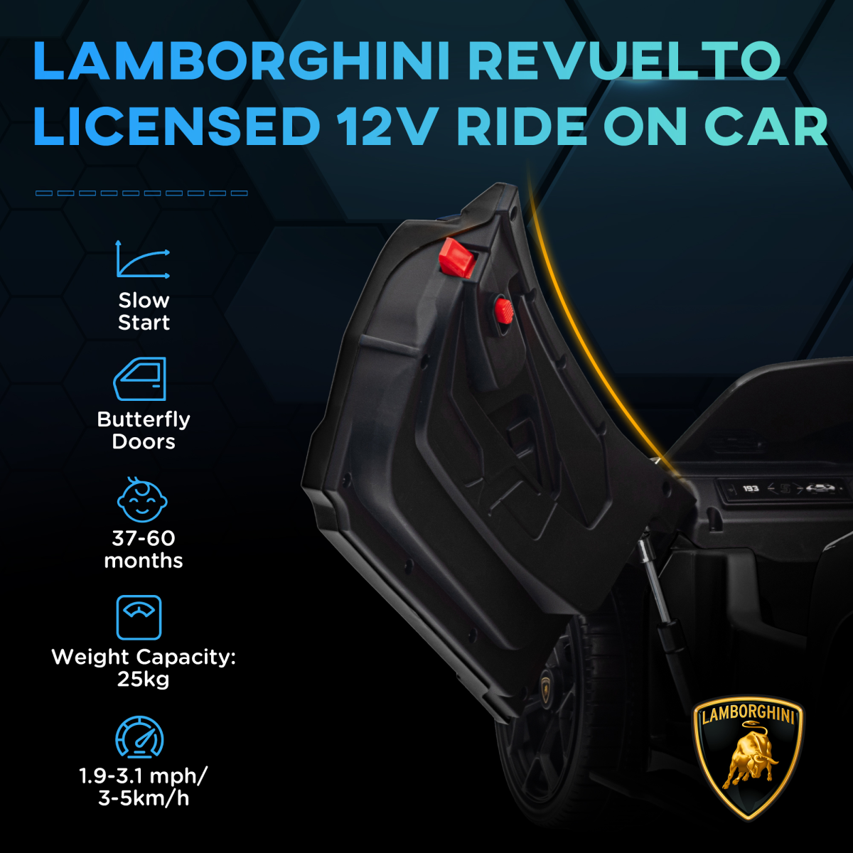 AIYAPLAY Lamborghini Revuelto Licensed Ride on Car w/ Suspension