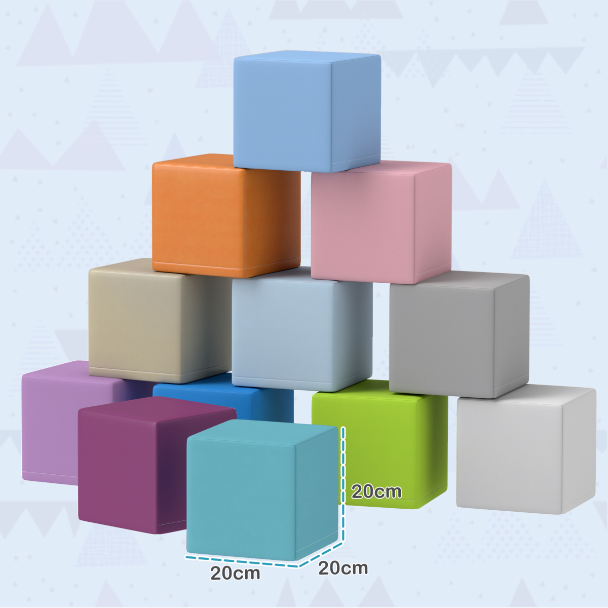 12-Piece Soft Foam Play Block Set in Blue