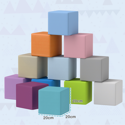 12-Piece Soft Foam Play Block Set in Blue
