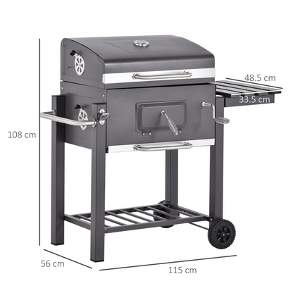 Ultimate Charcoal Grill Trolley with Easy Mobility