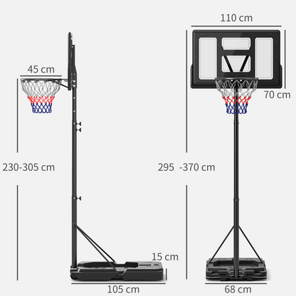 SPORTNOW Adjustable Portable Basketball Hoop