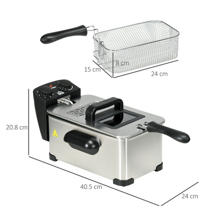 3L Deep Fat Fryer - Transform Your Cooking 2000W Power & Timer
