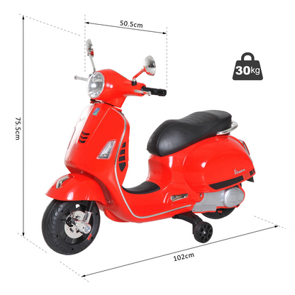 Licensed Kids Vespa Ride-On Motorcycle Age 3+