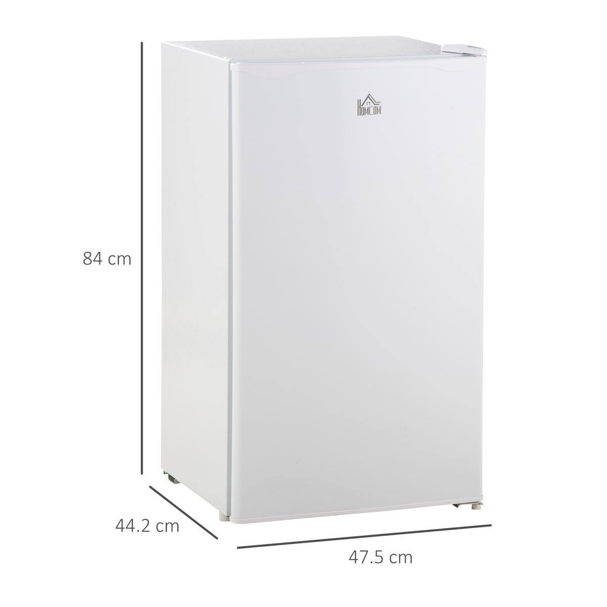 Compact 91L Freestanding Under Counter Fridge with Chiller Box - White