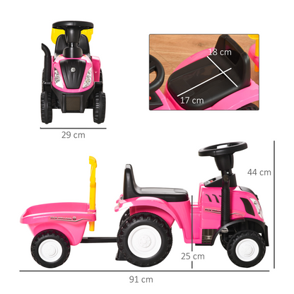 Charming Pink Sliding Car with Horn for Toddlers 12-36 Months
