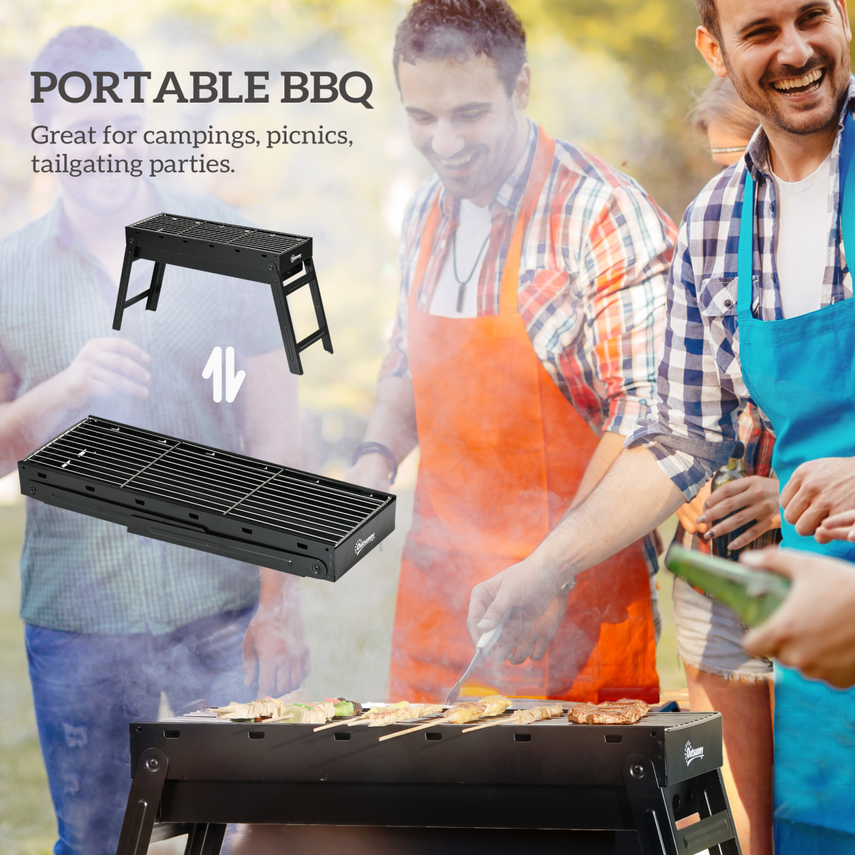 Portable Charcoal Grill Compact, Easy-Clean