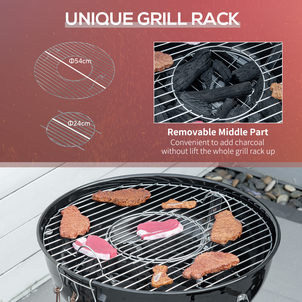 Portable Charcoal Grill & Smoker with Cover