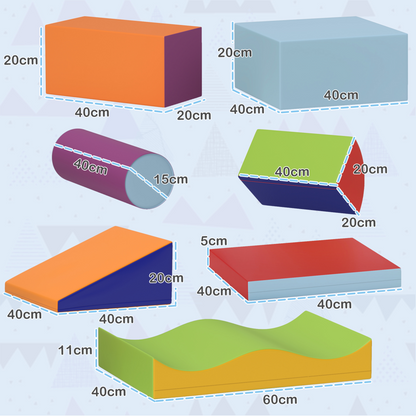 Colorful 7-Piece Kids Soft Foam Puzzle Play Blocks