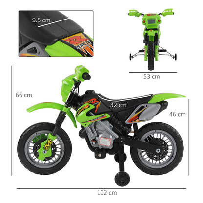 Adventure Green 6V Electric Motorbike for Kids Ages 3-6
