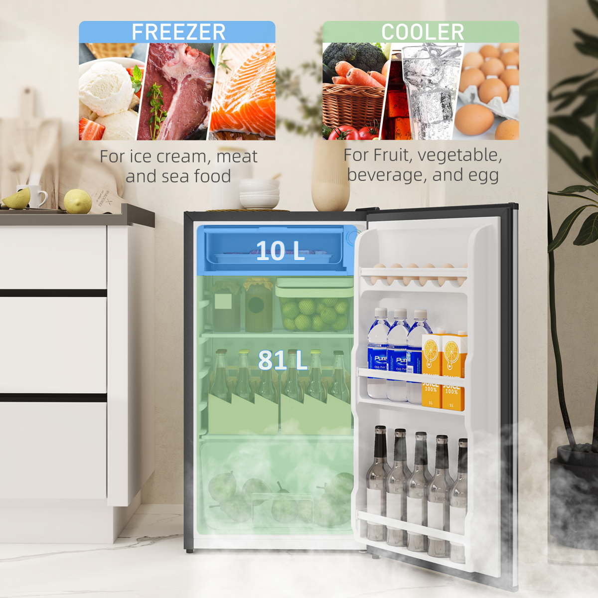 Compact 91L Under-Counter Fridge - Perfect for Small Spaces!