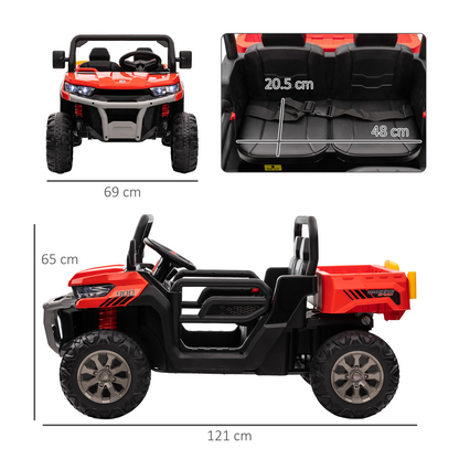 Adventure Duo Electric Two-Seater Kids Truck with Remote - Red