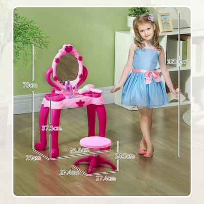 AIYAPLAY Kids Vanity Set Stool & 15 Glam Accessories
