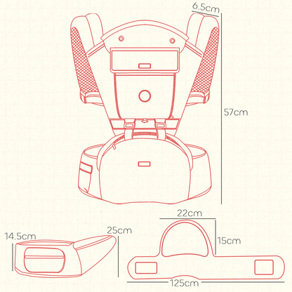AIYAPLAY Ultimate 6-in-1 Ergonomic Baby Carrier - Grey