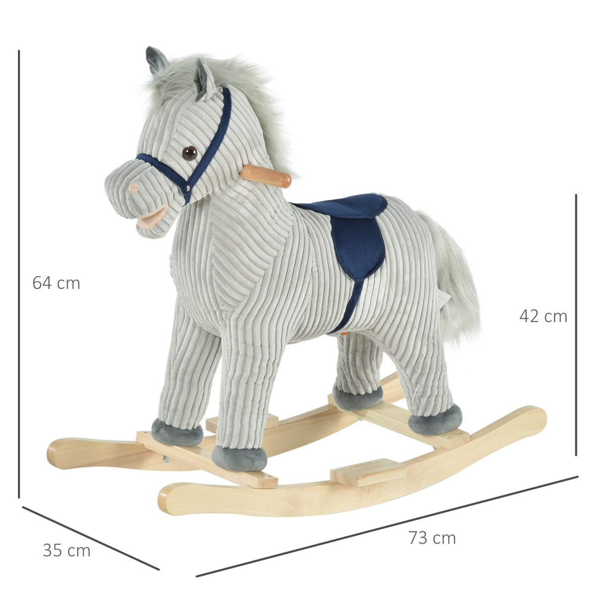 Traditional Plush Rocking Horse with Sound
