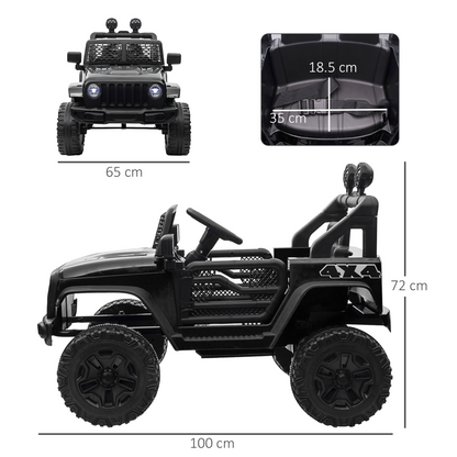 Ultimate 12V Kids Off-Road Electric Ride On Car with Remote Control - Black