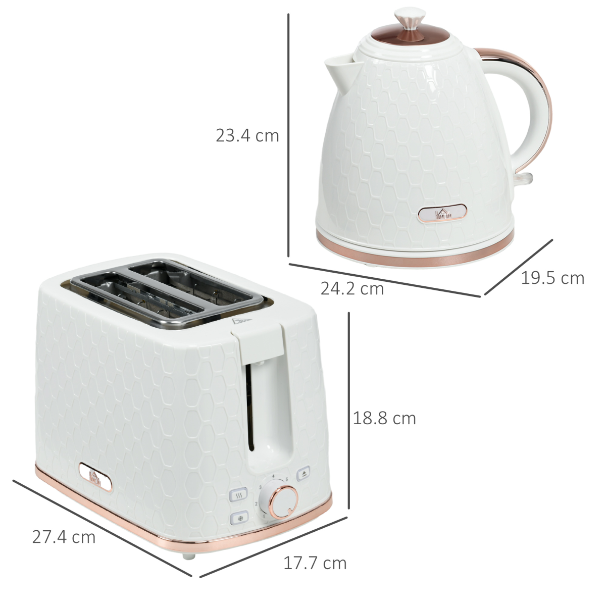 Stylish Kettle & Toaster Combo: 1.7L Rapid Boil & 2-Slice Perfection